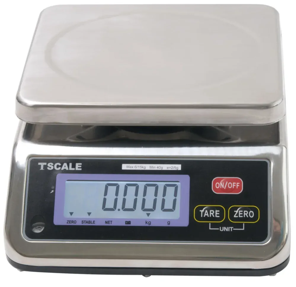 TSCALE S29B, 6;15kg/2;5g, 190x230mm (Gastro váha v krytí IP-67 určená do kuchyní, výroben a skladů)