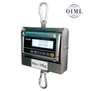 LESAK J1-RWS-IP, 30kg/10g, nerez (Závěsná/jeřábová voděodolná váha pro obchodní vážení s LCD displejem v nerezu)
